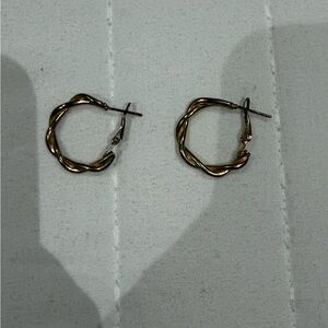 Gold Twisted Hoop Earrings